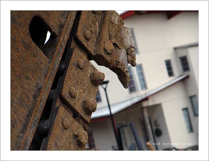 rusted construction machinery
